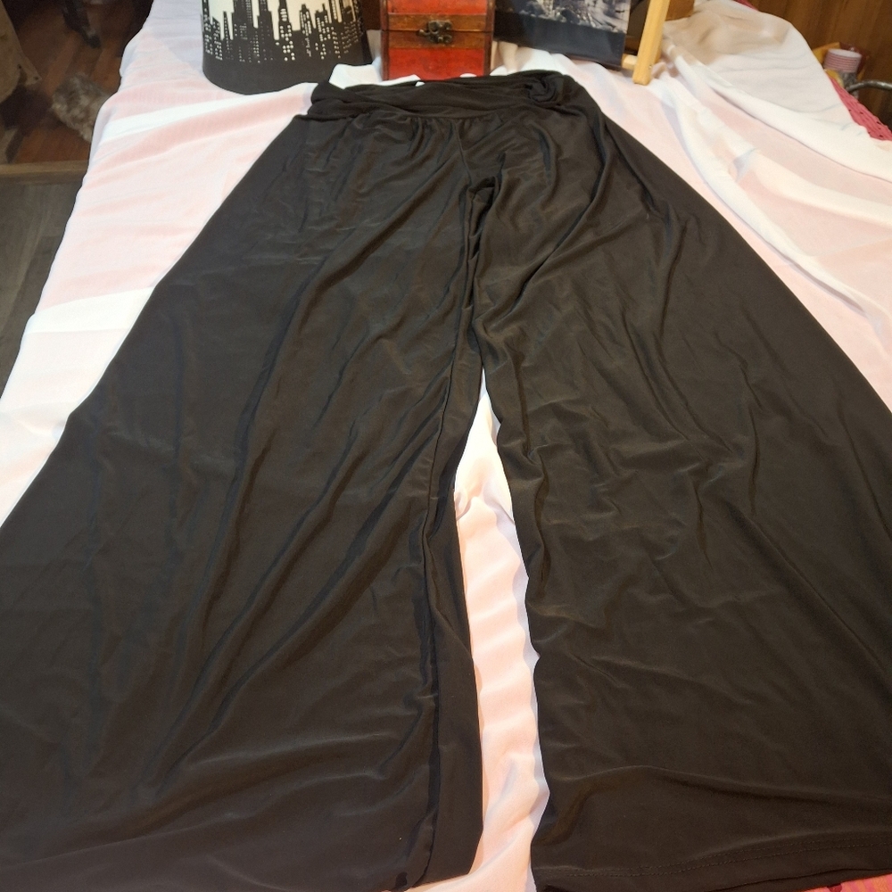Cherish Black Wide-Leg Palazzo Pants Size Large
